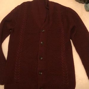 Maroon cable knit sweater